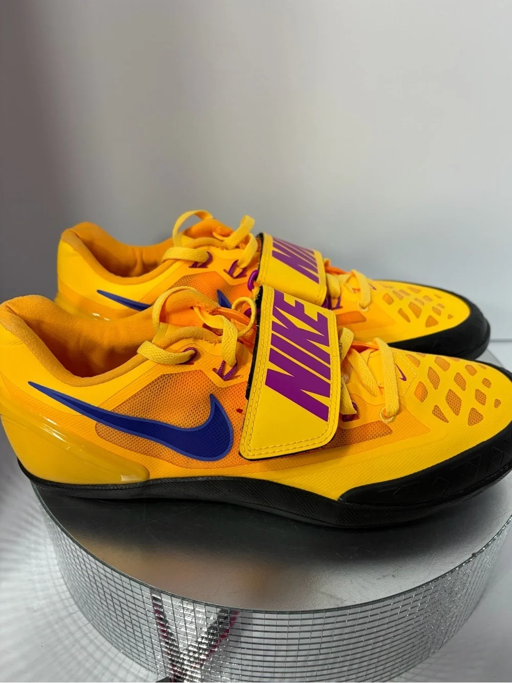 Nike Kids Yellow and Purple Hook-and-Loop Sneakers size 7 Youths new w/out box